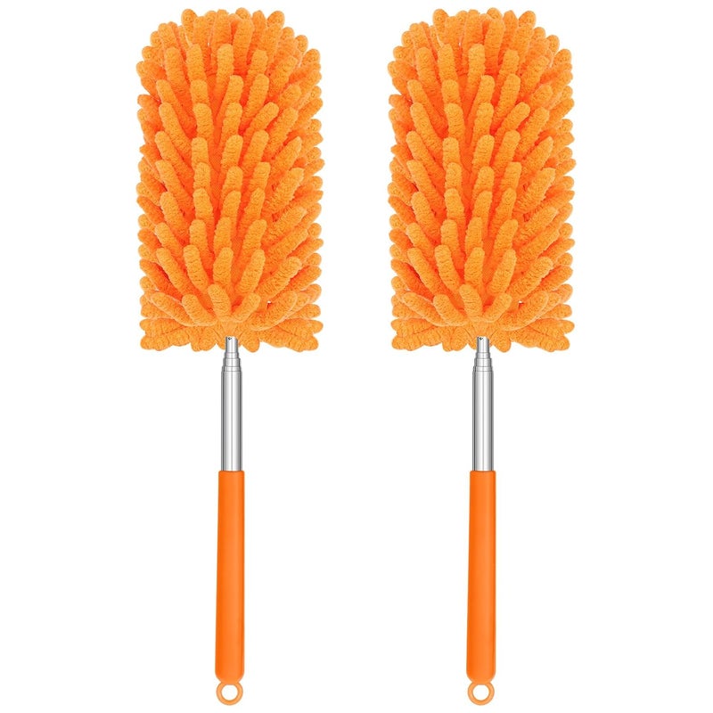 TIMIVO Mini Duster for Cleaning, 360° Bendable Hand Dusters with Extension Pole, Washable Small Duster for Car Interior, Office, Furniture - Image 1